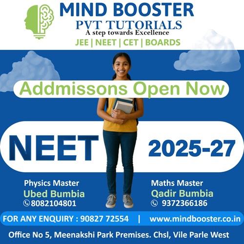 Admissions Open for NEET 2025–27 at Mind Booster Pvt Tutorials!
